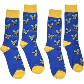 Bop Classy Mens Fun Novelty Crew Socks - 2 Pair Set
