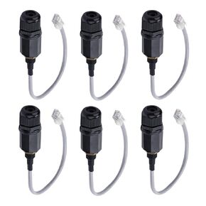 YIOVVOM Panel Mounting RJ45 Waterproof Connector No Shield, Male to Female, 8P8C, CAT 5, CAT 5E, M25 IP67 Ethernet LAN Cable Coupler Outdoor Adapter Weatherproof Connection (6-Pack)
