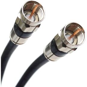 150ft BLACK RG6 DIGITAL Coaxial Cable Shielded PVC jacket RATED UL ETL CATV RoHS 75 Ohm RG6 Digital Audio Video Coaxial Cable with Premium Continuous Ground BRASS METAL Compression F-Connectors