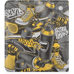 Glossy Glitter Tablet Skin Compatible with Kobo Libra 2 (2023) - Yellow Hip Hop - Premium 3M Vinyl Protective Wrap Decal Cover - Easy to Apply | Crafted in The USA by MightySkins