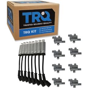 TRQ Engine Ignition Coil & Spark Plug Wire Kit for Chevy GMC Pickup Truck SUV