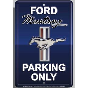 Hangtime Ford Mustang Parking Only Sign (Aluminum, Rapid Red)