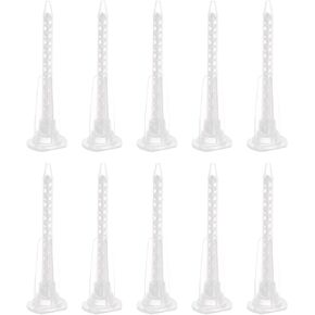 uxcell 10 Pcs Epoxy Tubes Static Mixer, 2.44-inch Plastic Resin Mixing Nozzle Flat Buckle for AB Glue Adhesive Gun Applicator 50ml Cartridges, White