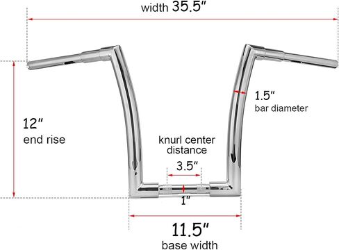 WSays 1.5 inch Fat Bar 14" Rise Ape Bar Handlebar Steel Pipe Black Compatible with Harley Dyna Softail Sportster XL 883 1200 & 1994-2022 Road King Model & 1998-2013 Road Glide in Saudi Arabia