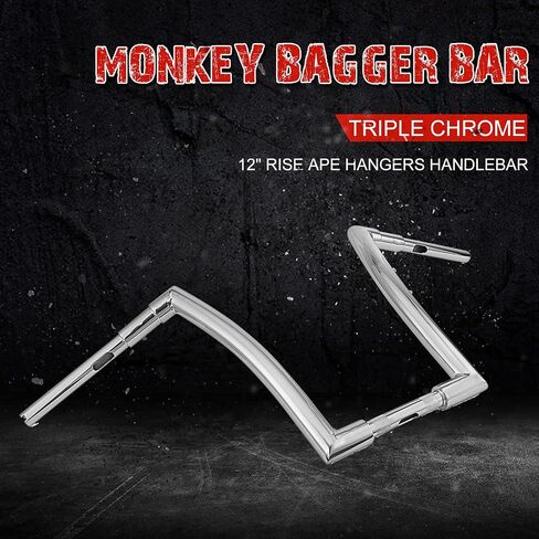 WSays 1.5 inch Fat Bar 14" Rise Ape Bar Handlebar Steel Pipe Black Compatible with Harley Dyna Softail Sportster XL 883 1200 & 1994-2022 Road King Model & 1998-2013 Road Glide in Saudi Arabia