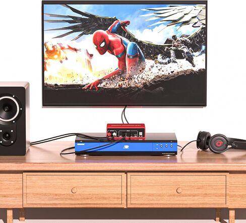 Dacimora Hi-Fi 32-600 Ohm مضخم سماعة الرأس مضخم صوت ستيريو يدعم مدخل USB-C/3.5 مم، مخرج سماعة رأس 3.5 مم/6.35 مم/RCA، 120 ديسيبل SNR، 32 بت 384 كيلو هرتز USB، التحكم في الجهير والتريبل in Kuwait