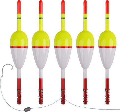 AGOOL Slip Bobbers Wood Fishing Floats and Bobbers Spring Bobbers Stick Slip Bobbers for Crappie Fishing Bobbers for Crappie Panfish Walleyes Trout Bass Fishing 5/10pcs in Saudi Arabia