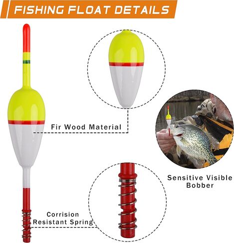 AGOOL Slip Bobbers Wood Fishing Floats and Bobbers Spring Bobbers Stick Slip Bobbers for Crappie Fishing Bobbers for Crappie Panfish Walleyes Trout Bass Fishing 5/10pcs in Saudi Arabia