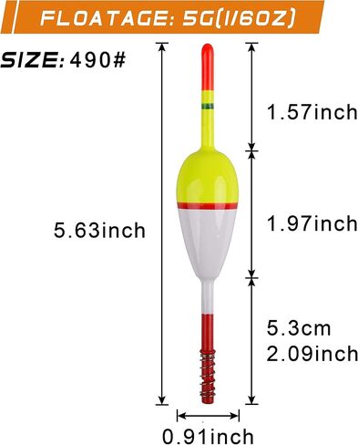 AGOOL Slip Bobbers Wood Fishing Floats and Bobbers Spring Bobbers Stick Slip Bobbers for Crappie Fishing Bobbers for Crappie Panfish Walleyes Trout Bass Fishing 5/10pcs in Saudi Arabia
