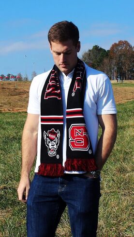 Tradition Scarves NC State Wolfpack Scarf - Special Edition Black Knitted - NCSU in Saudi Arabia