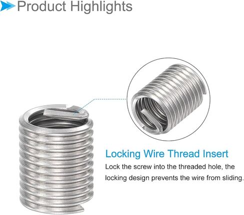 CoCud Wire Thread Inserts, 7/16-14 UNC 2.0D 17mm Length, 304 Stainless Steel Wire Screw Sleeve Insert Helical Type Coiled - (Applications: for Automotive Repairs), 5pieces in Saudi Arabia