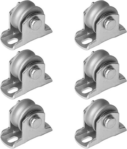 6 Pcs Wall Mount Pulleys,1-5/8 Inch Cable Wall Mount Single Bearing Pulleys for 3/8" Wire or Rope for Pulley System, Sliding Gate,Working Load 330 Lbs,Carbon Steel in Saudi Arabia