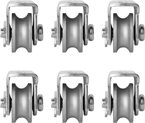 6 Pcs Wall Mount Pulleys,1-5/8 Inch Cable Wall Mount Single Bearing Pulleys for 3/8" Wire or Rope for Pulley System, Sliding Gate,Working Load 330 Lbs,Carbon Steel in Saudi Arabia