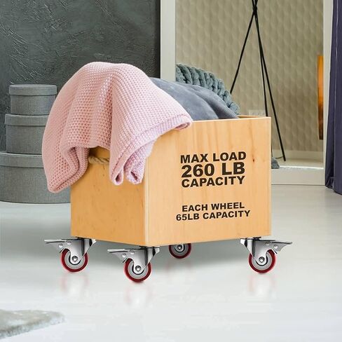 Online Best Service 4 Pack Caster Wheels Swivel Plate On Red Polyurethane Wheels (2 inch with Brake) in Kuwait