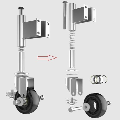 Spring Loaded Gate Casters 8" Heavy Duty Gate Caster Wheels with Hardware Load Capacity 800 Lbs in Kuwait