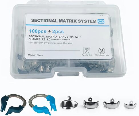 Dental Matrix Ring Set, Dental Sectional Contoured Matrix Bands Nickel Titanium Clamping Clip Ring Dental Separation Ring Dentist Tools (C2) in Saudi Arabia