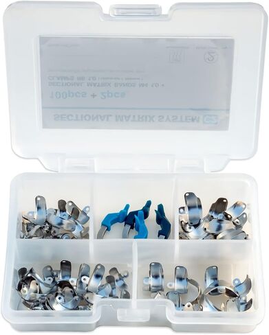 Dental Matrix Ring Set, Dental Sectional Contoured Matrix Bands Nickel Titanium Clamping Clip Ring Dental Separation Ring Dentist Tools (C2) in Saudi Arabia