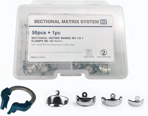 Dental Matrix Ring Set, Dental Sectional Contoured Matrix Bands Nickel Titanium Clamping Clip Ring Dental Separation Ring Dentist Tools (C2) in Saudi Arabia