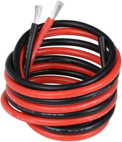 سلك سيليكون BNTECHGO 12 قياس 10 قدم أحمر و10 قدم أسود مرن 12 AWG سلك نحاسي معلب in Saudi Arabia