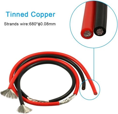سلك سيليكون BNTECHGO 12 قياس 10 قدم أحمر و10 قدم أسود مرن 12 AWG سلك نحاسي معلب in Saudi Arabia