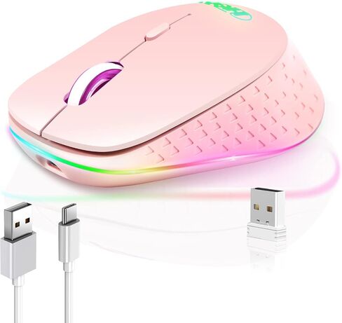 Greshare Wireless Gaming Mouse Computer Mouse PC Mouse Mac Gaming Mouse Bluetooth Mouse Soundless Mouse Mice for PC, Tablet, Laptop with Win/Pad/Mac/Linux/Andriod/iOS.Gift (Pink) in Saudi Arabia