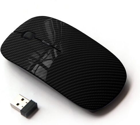 KOOLmouse [ Optical 2.4G Wireless Mouse [ Carbon Fiber Pattern Grey Black Minimalist ] in Saudi Arabia