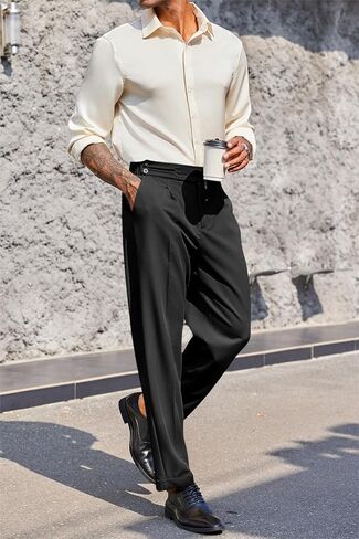 بنطلون كاجوال رجالي من PASLTER، بنطلون خفيف الوزن ومقاس عادي مع جيوب in Kuwait