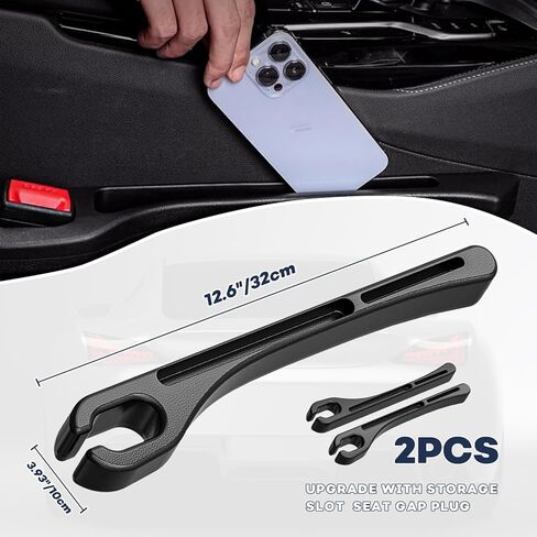 منظم حشو فجوة مقعد السيارة من Dafun، عبوتين، 2024 ترقية من جلد البولي يوريثان لحشو فجوة مقعد السيارة لشاحنة سيارات الدفع الرباعي، ملحقات سوداء داخلية للرجال والنساء in Kuwait