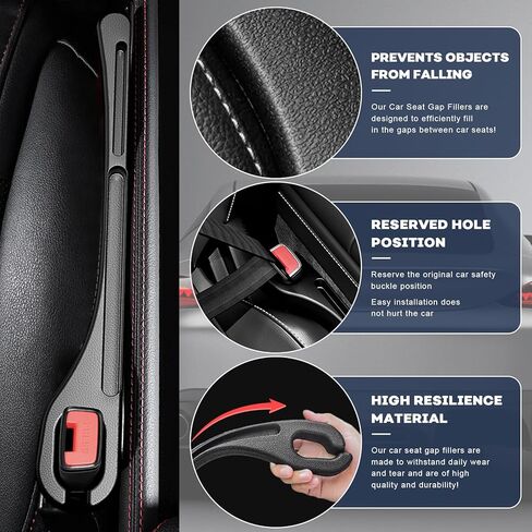 منظم حشو فجوة مقعد السيارة من Dafun، عبوتين، 2024 ترقية من جلد البولي يوريثان لحشو فجوة مقعد السيارة لشاحنة سيارات الدفع الرباعي، ملحقات سوداء داخلية للرجال والنساء in Kuwait