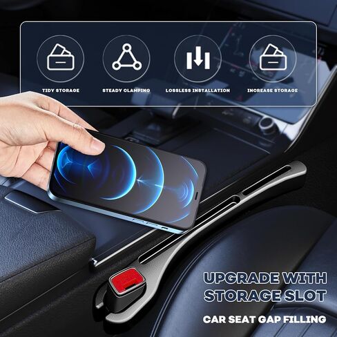 منظم حشو فجوة مقعد السيارة من Dafun، عبوتين، 2024 ترقية من جلد البولي يوريثان لحشو فجوة مقعد السيارة لشاحنة سيارات الدفع الرباعي، ملحقات سوداء داخلية للرجال والنساء in Kuwait