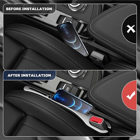 منظم حشو فجوة مقعد السيارة من Dafun، عبوتين، 2024 ترقية من جلد البولي يوريثان لحشو فجوة مقعد السيارة لشاحنة سيارات الدفع الرباعي، ملحقات سوداء داخلية للرجال والنساء in Kuwait