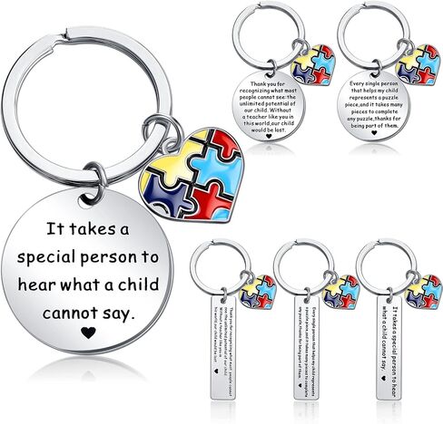 12 Pcs Autism Awareness Appreciation Gifts Keychain Autism Teacher Speech Therapist Thank You Gifts for Special Education Teachers Day Autism Awareness Month in Saudi Arabia
