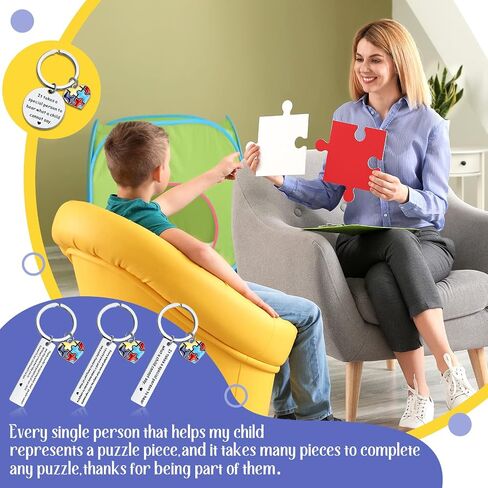 12 Pcs Autism Awareness Appreciation Gifts Keychain Autism Teacher Speech Therapist Thank You Gifts for Special Education Teachers Day Autism Awareness Month in Saudi Arabia