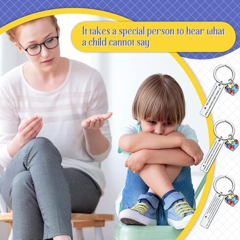 12 Pcs Autism Awareness Appreciation Gifts Keychain Autism Teacher Speech Therapist Thank You Gifts for Special Education Teachers Day Autism Awareness Month in Saudi Arabia