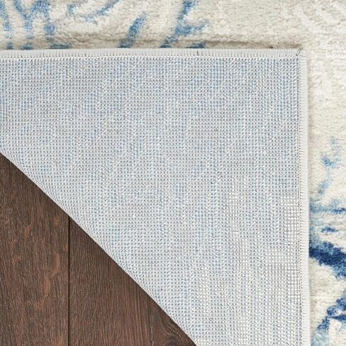 Nourison Pompeii Nature Ivory Grey Blue 9' x 12' Area -rug, Easy -cleaning, Non Shedding, Bed Room, Living Room, Dining Room, Kitchen (9x12) in Saudi Arabia