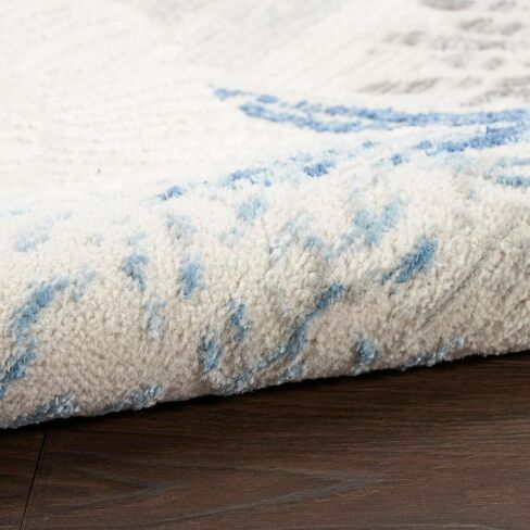 Nourison Pompeii Nature Ivory Grey Blue 9' x 12' Area -rug, Easy -cleaning, Non Shedding, Bed Room, Living Room, Dining Room, Kitchen (9x12) in Saudi Arabia