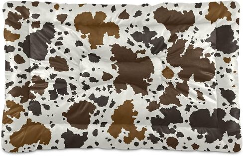 xigua Cow Print Pet Dog Bed, Soft Comfortable Pet Mat Anti-Slip Bottom Machine Washable Dog Crate Pad for Small Medium Large Dogs in Saudi Arabia