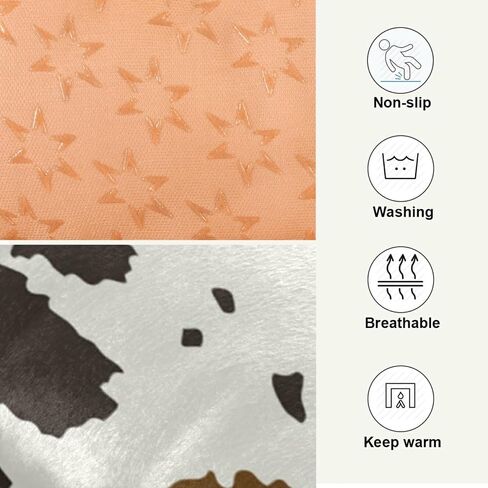 xigua Cow Print Pet Dog Bed, Soft Comfortable Pet Mat Anti-Slip Bottom Machine Washable Dog Crate Pad for Small Medium Large Dogs in Saudi Arabia