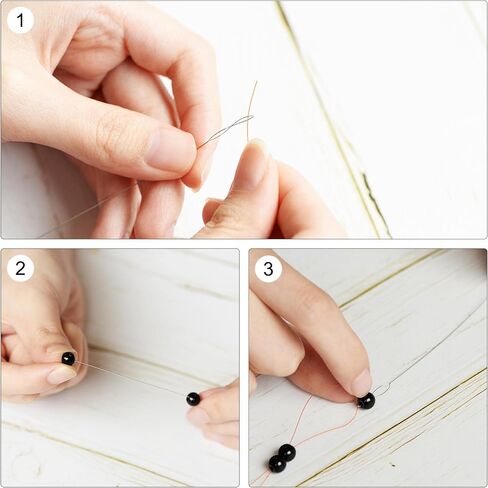 uxcell Thread Sewing Needles Collapsible Large Eye Beading Needle Stainless Steel 5.12 Inch 0.7mm Wire Diameter 2Pcs in Saudi Arabia