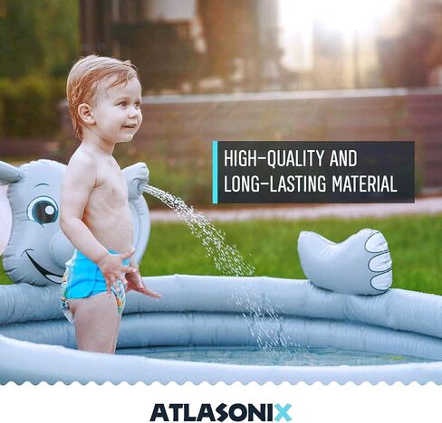 فلامنغو نفخ كيدي بركة للأطفال والأطفال الصغار مع الرش، الصيف في الهواء الطلق الفناء الخلفي الطفل ألعاب مائية حمام سباحة 8 أقدام خارج حفلة عيد ميلاد متعة الأولاد الفتيات الأعمار 2 3 4 5 6 7 8 9 10 in Kuwait