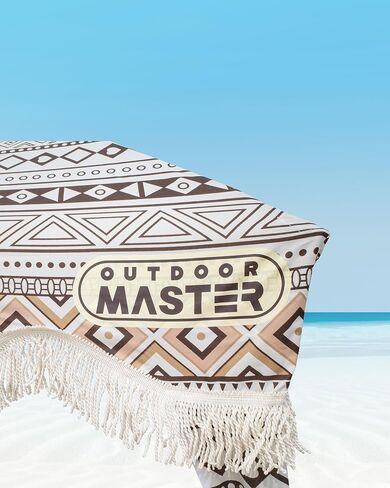 OutdoorMaster Beach Cabana with Fringe, Portable 6' x 6' Beach Canopy, Easy Set Up Beach Shelter, Included Side Wall, UPF 50+ UV Protection Sun Umbrella - for Kids, Family & Friends -Romantic White in Saudi Arabia
