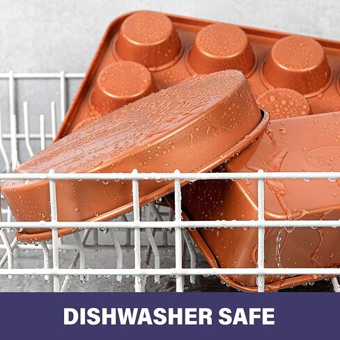 Gotham Steel Bakeware Loaf Pan – Nonstick Loaf Pan, XL 9.7" x 5.75" x 2.8" Full Size Loaf Pan Even Heat g, Metal U& Non-Warp Technology with Ultra Nonstick Ceramic Coatintensil & Dishwasher Safe in Kuwait