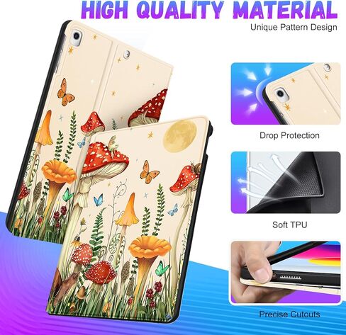Uppuppy لجهاز iPad 9th / 8th / 7th Generation Case 10.2 بوصة للنساء والفتيات لطيف فوليو غطاء ذكي حامل قلم رصاص للأطفال جرلي جميلة المراهقين الكرتون فراشة النباتات حالات لApple iPad 7/8/9 Gen A2602 A2270 A2197 in Saudi Arabia