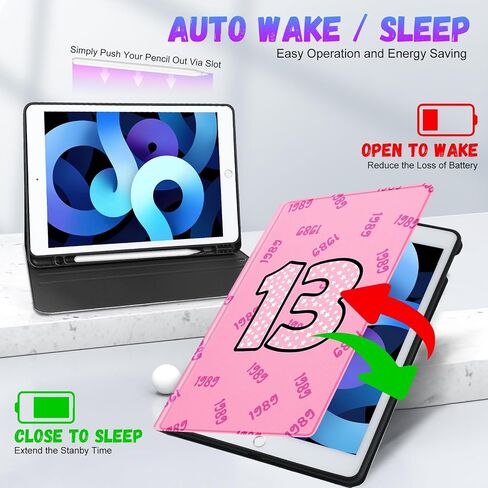 Uppuppy لجهاز iPad 9th / 8th / 7th Generation Case 10.2 بوصة للنساء والفتيات لطيف فوليو غطاء ذكي حامل قلم رصاص للأطفال جرلي جميلة المراهقين الكرتون فراشة النباتات حالات لApple iPad 7/8/9 Gen A2602 A2270 A2197 in Saudi Arabia