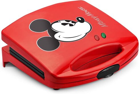 Disney Mickey Mouse Sandwich Maker - Dual Sandwich Maker for Disney Kitchen Appliances - Features Non-Stick Cooking Plates - Mickey Mouse Panini Sandwich Machine - Imprints Mickey Mouse Image in Saudi Arabia