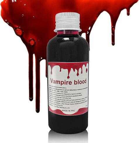 دم مزيف قابل للغسل، 2.1oz واقعي للهالوين بالتنقيط مكياج دم سائل، مكياج دم مزيف للهالوين للملابس SFX Cosplay مؤثرات خاصة زومبي مصاص دماء مكياج ولباس in Kuwait