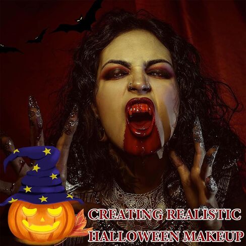 دم مزيف قابل للغسل، 2.1oz واقعي للهالوين بالتنقيط مكياج دم سائل، مكياج دم مزيف للهالوين للملابس SFX Cosplay مؤثرات خاصة زومبي مصاص دماء مكياج ولباس in Kuwait