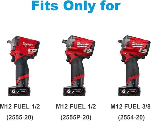 حذاء Healvaluefit 49-16-2554 لسائق تأثير الوقود مناسب لمفاتيح الصدمات القصيرة Milwaukee M12 Fuel 1/2 (2555-20، 2555P-20) و3/8 (2554-20) in Kuwait