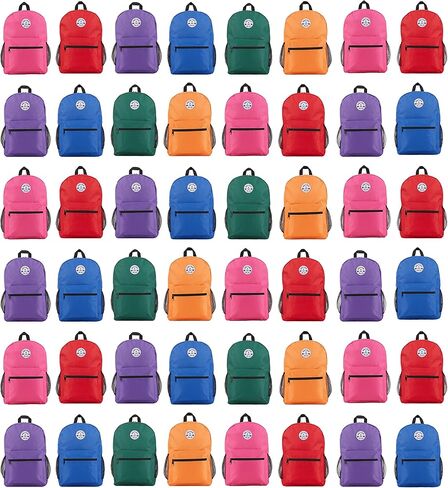 Yacht & Smith 48 Pack 17 Inch Wholesale Children's School Backpack, Bulk Water Resistant Knapsacks For School Age Kids in Kuwait