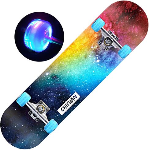 BIASTNR Skateboard for Kids, 31 Inch Standard Complete Skateboard, 7 Layer Maple Double Kick Deck Cruiser Skateboard for Beginners, Adults, Teens, Kids in Kuwait